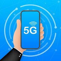 5g netwerk draadloze systemen en internetten. communicatie netwerk. vector illustratie