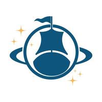 ruimte planeet icoon logo ontwerp vector