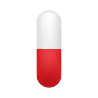 capsule pil. realistisch pillen blaar met capsules Aan wit achtergrond. vector illustratie.