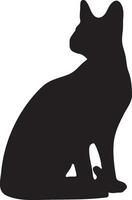 vrij zittend kat silhouet of vector het dossier