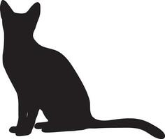zittend kat silhouet of vector