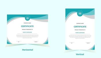 creatieve certificaat van waardering award sjabloon met blauwe kleur vector