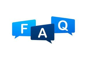 vaak vroeg vragen FAQ spandoek. computer met vraag pictogrammen. vector voorraad illustratie
