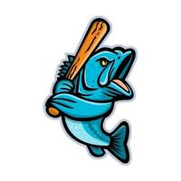 largemouth bas honkbal mascotte vector