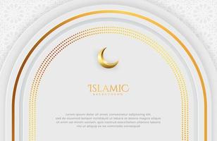 islamitische elegante witte en gouden luxe achtergrond vector