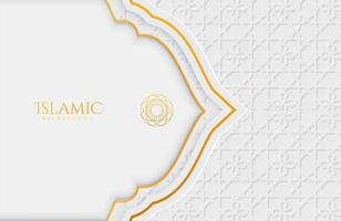 islamitische elegante witte en gouden luxe achtergrond vector