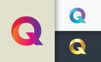 q letter logo 3d type logo vector