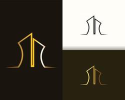 modern luxe gouden onroerend goed en bouwlogo vector