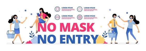 verplicht waarschuwingsbord om masker te dragen bij buitenactiviteiten of vergadering vector