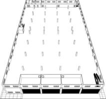 3d illustratie van industrieel gebouw vector