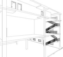 3d illustratie van industrieel gebouw vector