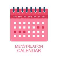 menstruatie kalender Aan wit achtergrond voor medisch ontwerp. persoonlijk hygiëne. maandelijks kalender. vector voorraad illustratie