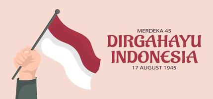 indonesië onafhankelijkheidsdag bannerontwerp. vector