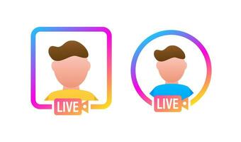 sociaal media icoon avatar kader. leven verhalen gebruiker video streamen. vector illustratie