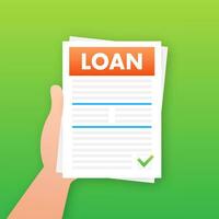 lening overeenkomst lenen geld. bank lening, credit overeenkomst. bank credit. vector illustratie
