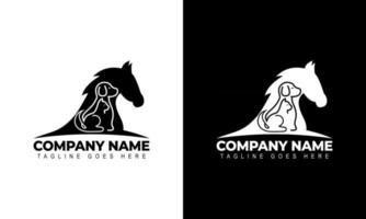 vector van een paard, hond, kat logo ontwerp dieren grafische illustratie