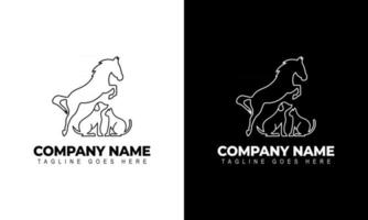 vector van een paard, hond, kat logo ontwerp dieren grafische illustratie