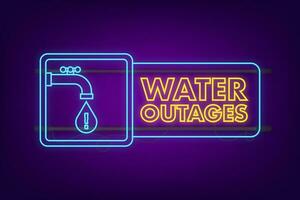 water storingen, Super goed ontwerp voor ieder doeleinden. neon pictogram.vector illustratie ontwerp. vector