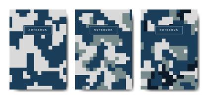 militaire en leger pixel camouflage cover notebook vector