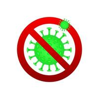 antibacteriële teken met groen bacteriën. vector voorraad illustratie