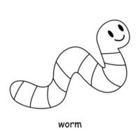 kinderen kleuren op het thema van dierlijke vector, worm