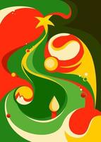 poster met abstracte kerstboom. vector