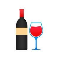 wijn ober in vlak stijl Aan rood achtergrond. vector illustratie, vlak. vector wijn glas icoon.