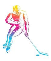 pop-art illustratie van een hockeyspeler vector