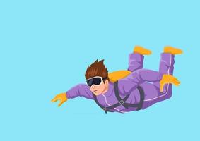 cartoon illustratie van een man skydiven vector