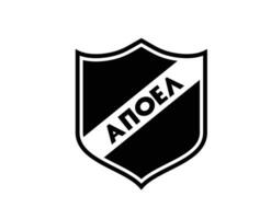 apoel nikosia club logo symbool zwart Cyprus liga Amerikaans voetbal abstract ontwerp vector illustratie