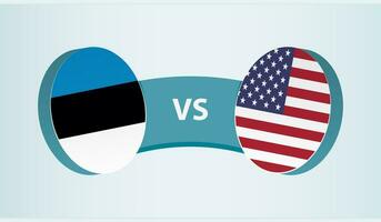 Estland versus Verenigde Staten van Amerika, team sport- wedstrijd concept. vector