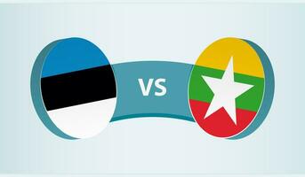 Estland versus myanmar, team sport- wedstrijd concept. vector