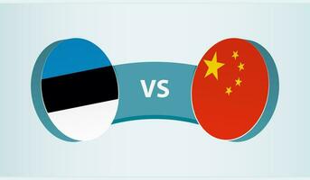 Estland versus China, team sport- wedstrijd concept. vector