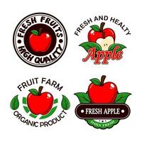 appel fruit logo ontwerp verzameling vector