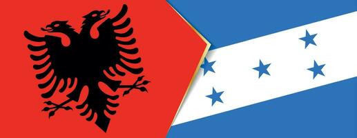 Albanië en Honduras vlaggen, twee vector vlaggen.