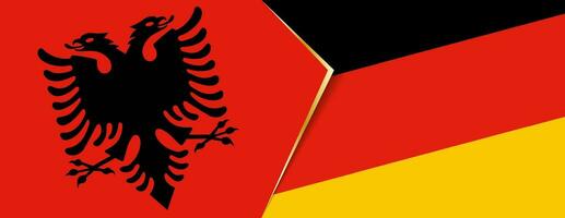 Albanië en Duitsland vlaggen, twee vector vlaggen.
