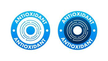 antioxidant blauw teken, label. vector voorraad illustratie
