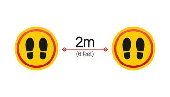 sociaal afstand bewegwijzering icoon. alstublieft wacht hier. houden veilig afstand. vector voorraad illustratie