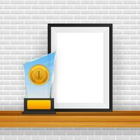 glas prijs aantal een concept achtergrond. gouden trofee clip art. winnaar certificaat vector