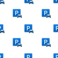 sjabloon met blauw parkeren patroon. logo, icoon, label. parkeren Aan wit achtergrond. web element. vector voorraad illustratie