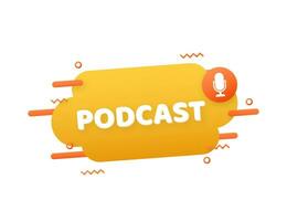 podcasten. insigne, icoon postzegel logo vector voorraad illustratie