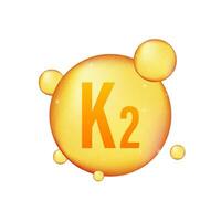 vitamine k2 goud schijnend icoon. ascorbinezuur zuur. vector illustratie.