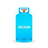 vlak helium cilinder. metaal tank met vloeibaar gemaakt helium. vector voorraad illustratie