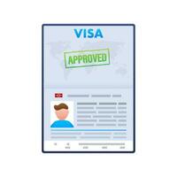 Visa sollicitatie. reizen goedkeuring. immigratie Visa. vector voorraad illustratie.