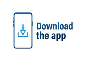 downloaden bladzijde van de mobiel app. leeg scherm smartphone voor u app. downloaden app. vector voorraad illustratie.