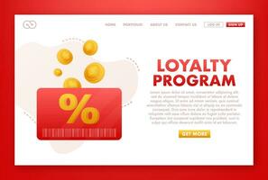 loyaliteit programma in vlak stijl. korting coupon. coupon beloning. korting, loyaliteit programma, Promotie vector