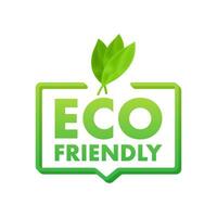 eco vriendelijk groen blad etiket sticker. vector voorraad illustratie