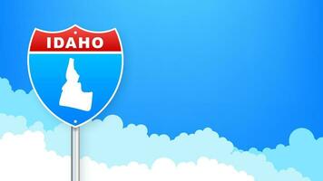 Idaho kaart Aan weg teken. Welkom naar staat van Idaho. vector illustratie