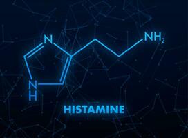 histamine concept chemisch formule icoon label, tekst doopvont vector illustratie.