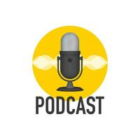 podcasten. insigne, icoon postzegel logo vector voorraad illustratie